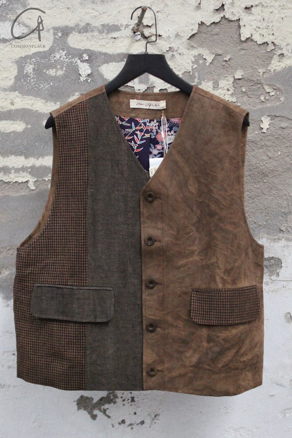 AVIVA JIFEI XUE single-breasted vest commonplace brand collection store AJX-SO-SBPV-2-ZONGKA mottled brown